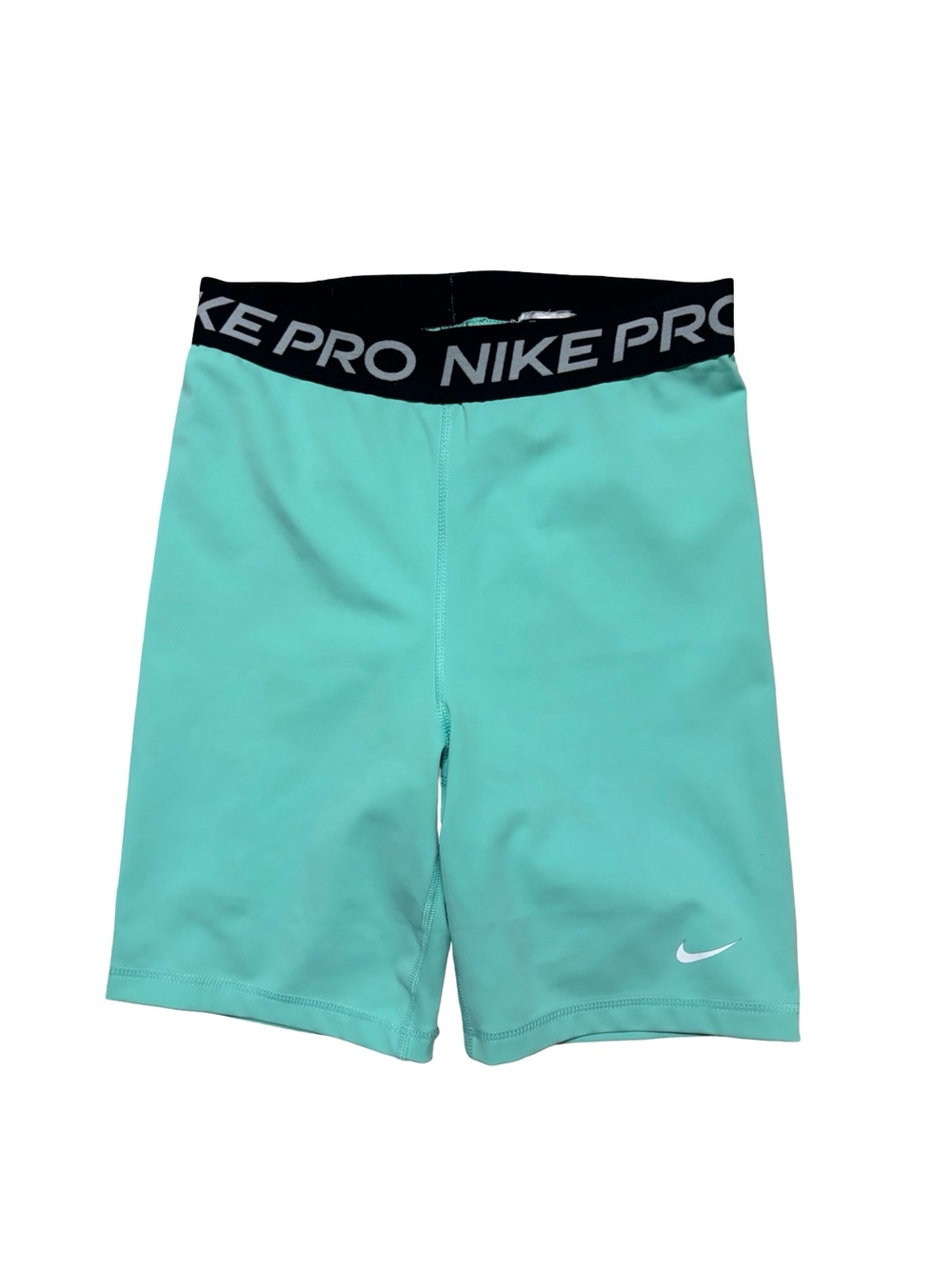Nike Kids Aqua/Turquoise Pro Compression Shorts with Black Waistband